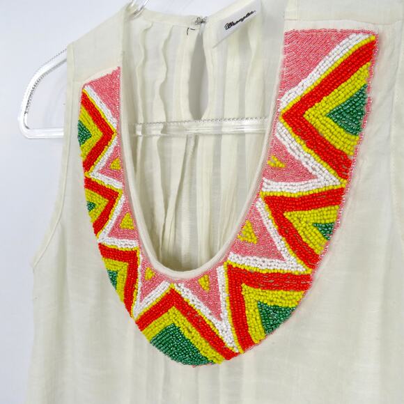 Vintage Y2k Boho Western Wrangler Beaded Blouse Sleeveless Hippie Boho Small - Picture 4 of 6
